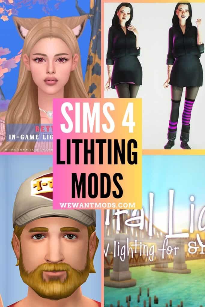 sims 4 lighting mods Pinterest pin