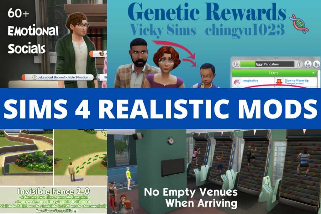 Sims 4 realistické mods koláže