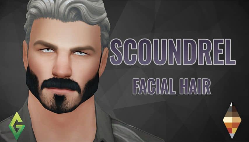 sim male with mustache and sleek beard