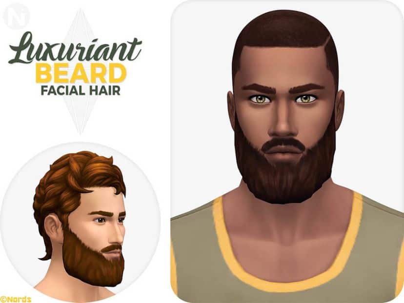 two sim men with full beards