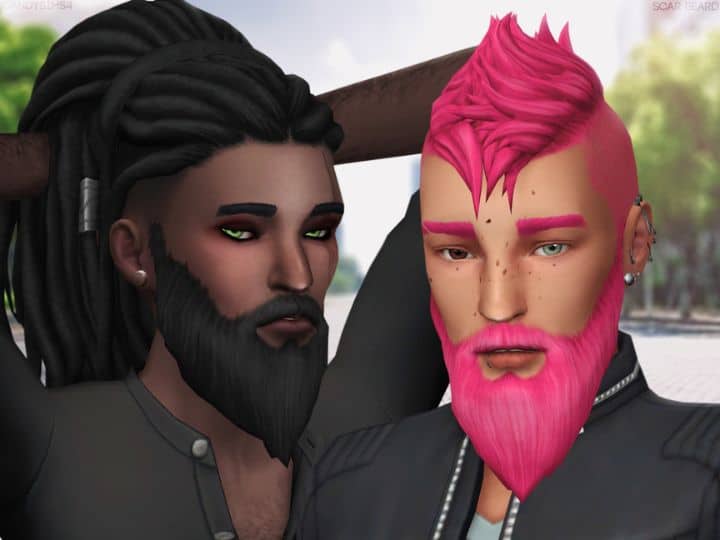 two sim men with long ducktale beards