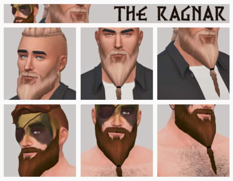 collage sims braided beard