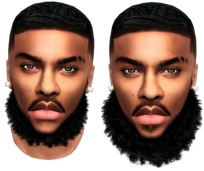 black sim with curly beard