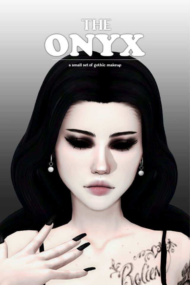 female sim with goth style makeup