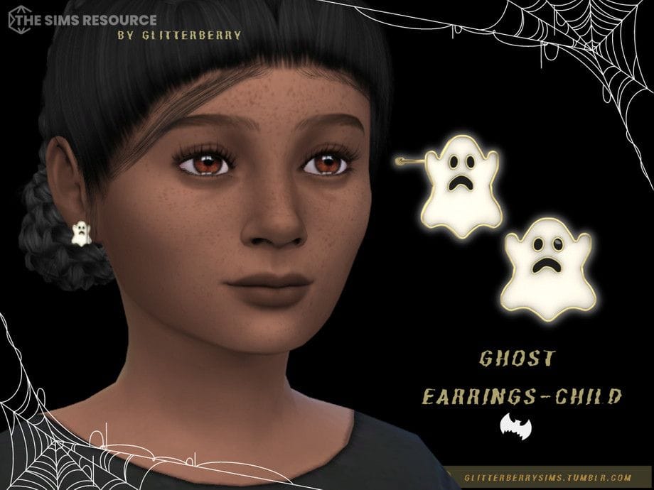 child wearing ghost earrings