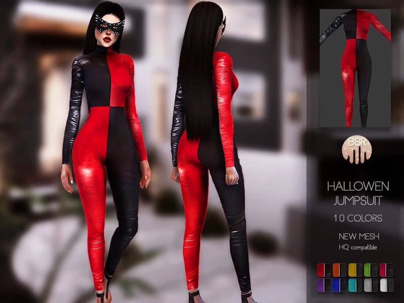 red and black Halloween bodysuit