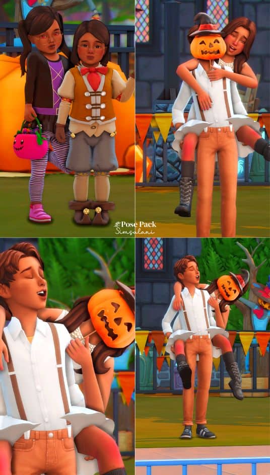 collage of Halloween poses