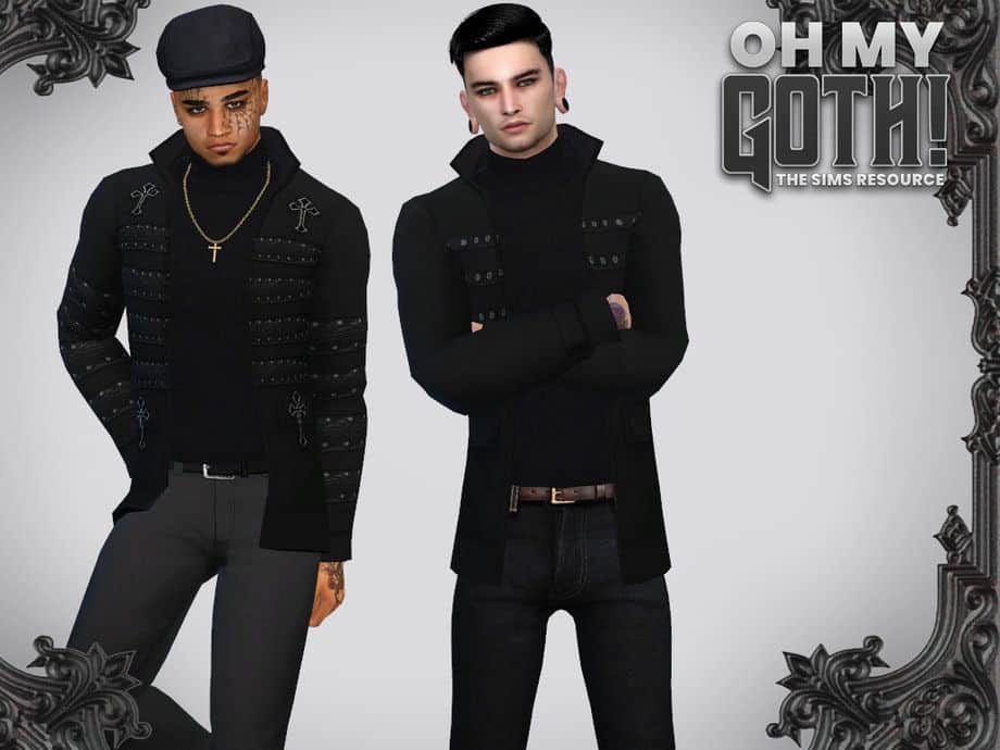 male sims wearing black jackets