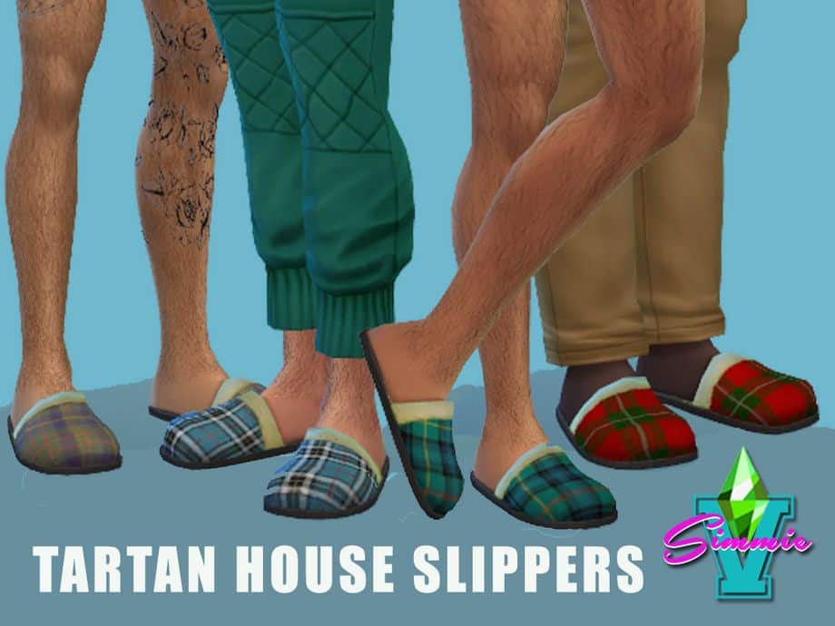 4 sets of male plaid slippers