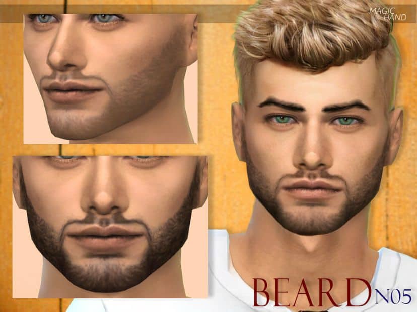 male sim with long stuble