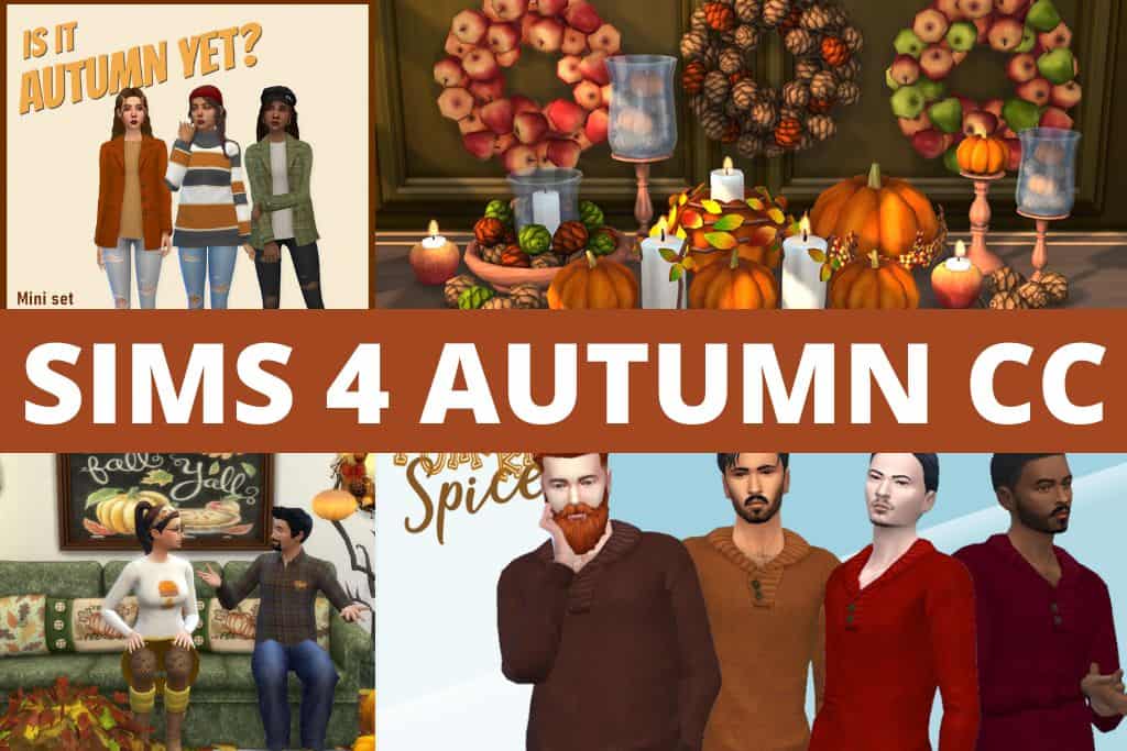 sims 4 autumn cc collage