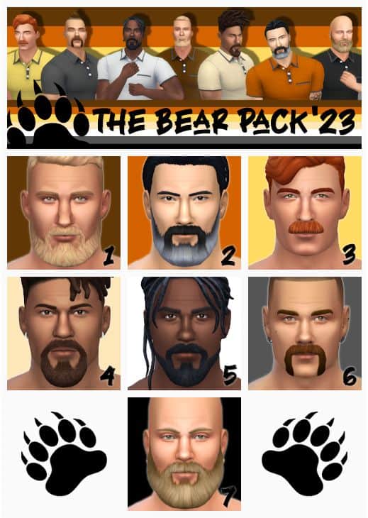 collage beard styles for sims