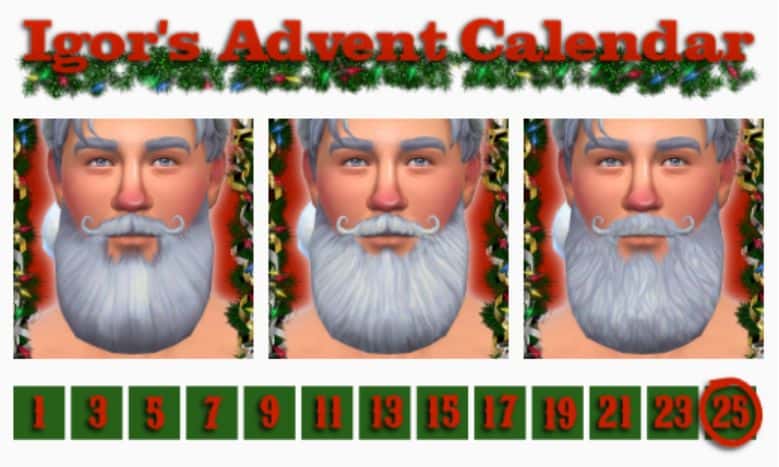 sims with santa beard