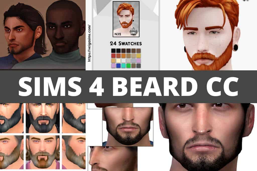sims 4 beard cc collage