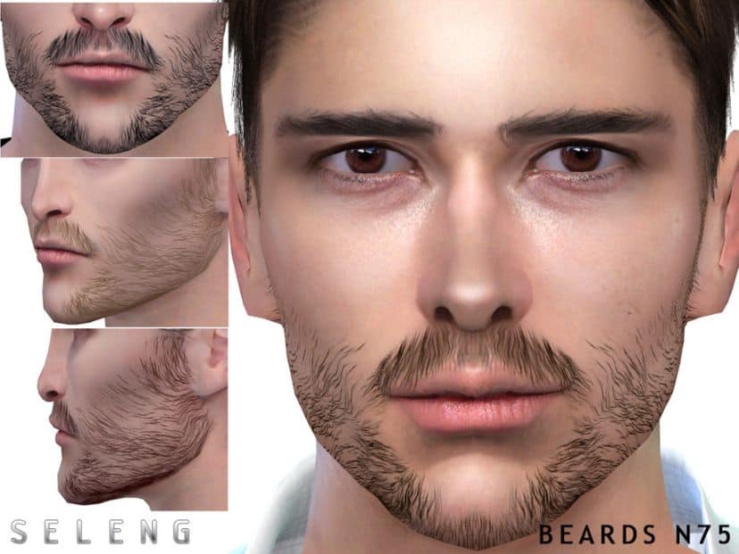 male sim realistic facial hair