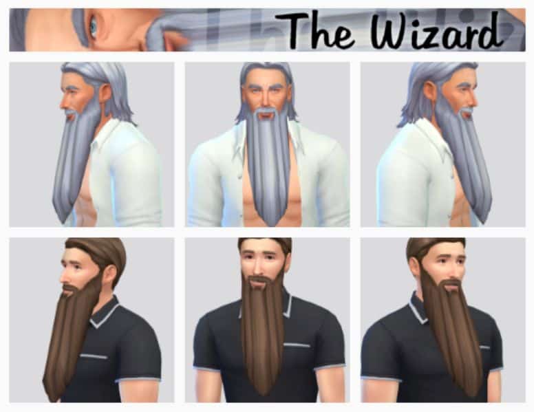 collage male sims with long beard