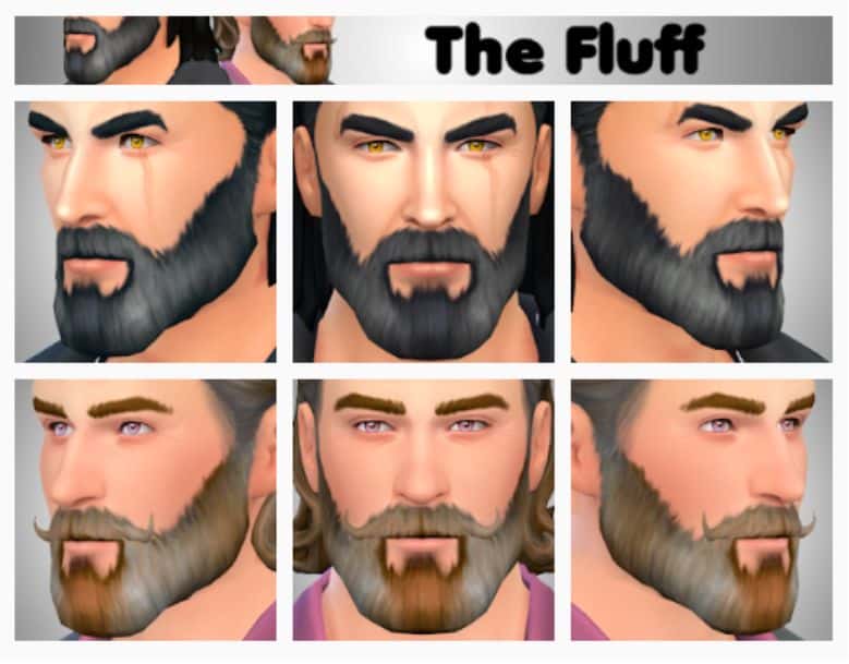 collage sims men with fluffy beards