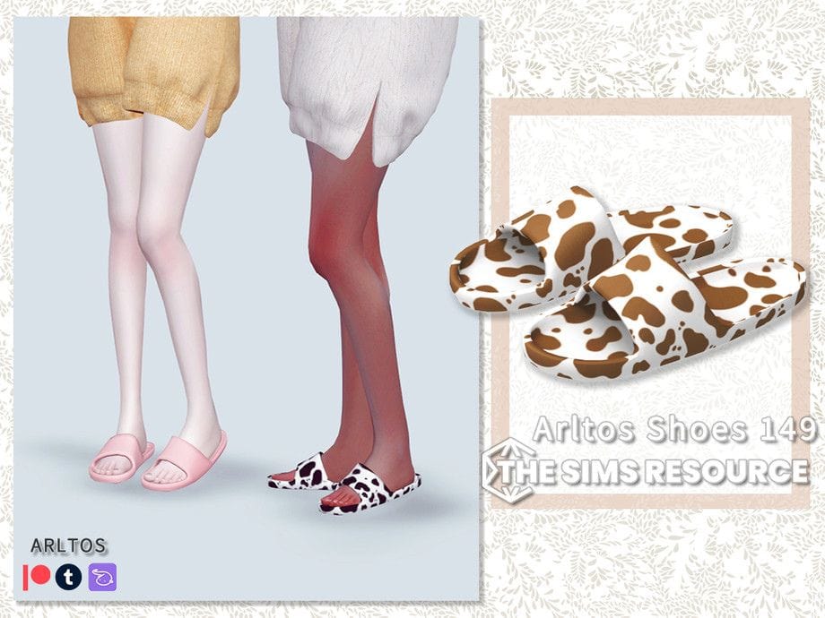 cow print slip on female slippers