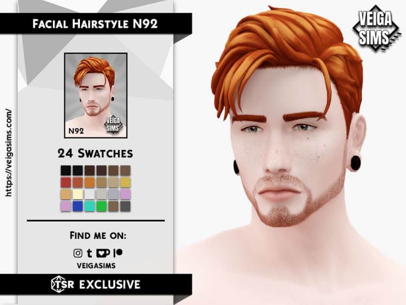 closeup redhead male sim with stubble