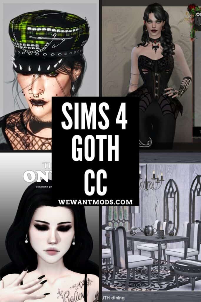 sims 4 goth cc Pinterest pin