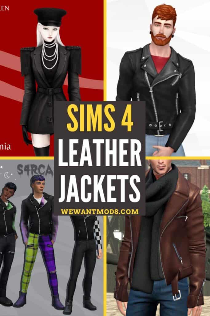 sims 4 leather jackets Pinterest pin