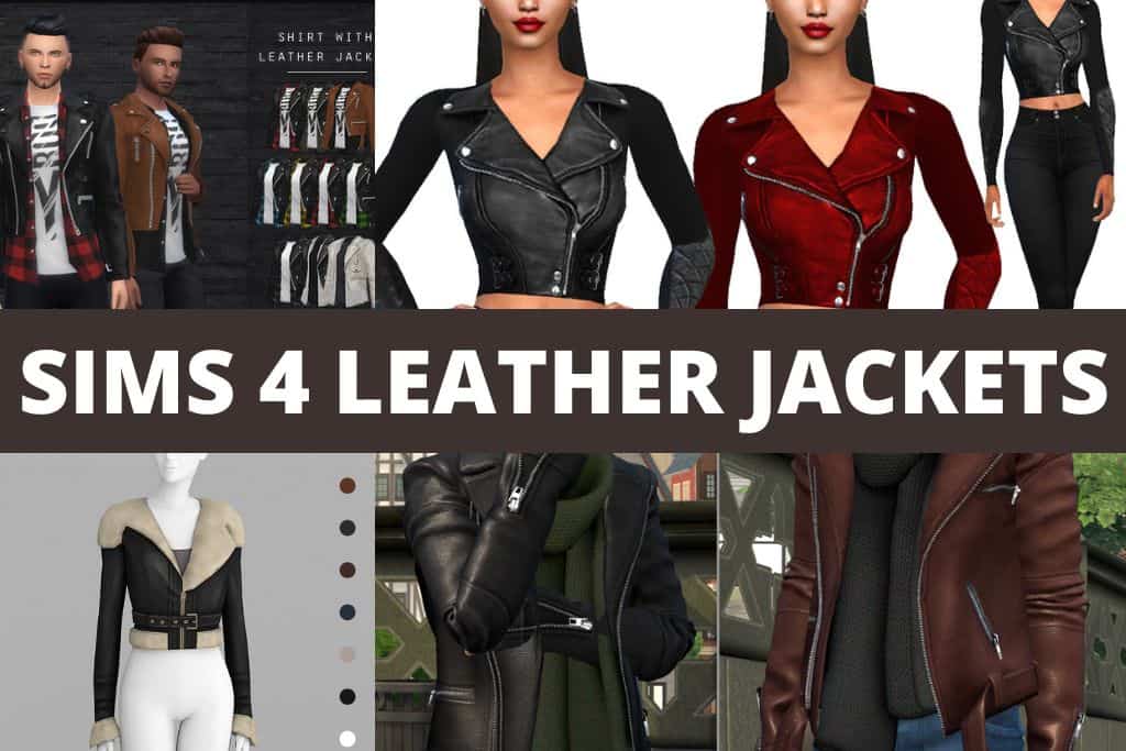 sims 4 leather jackets collage