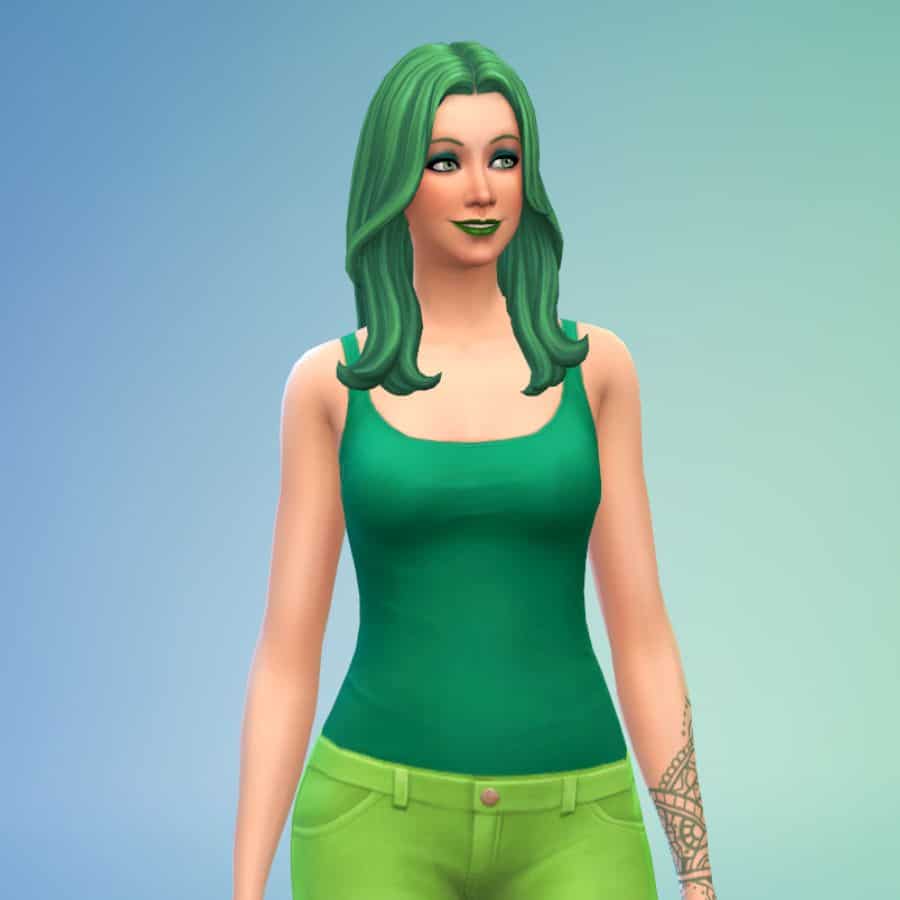 green themed color sim in cas