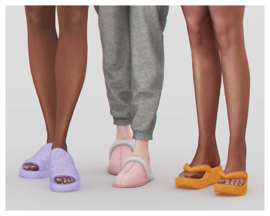 three models of custom content slippers