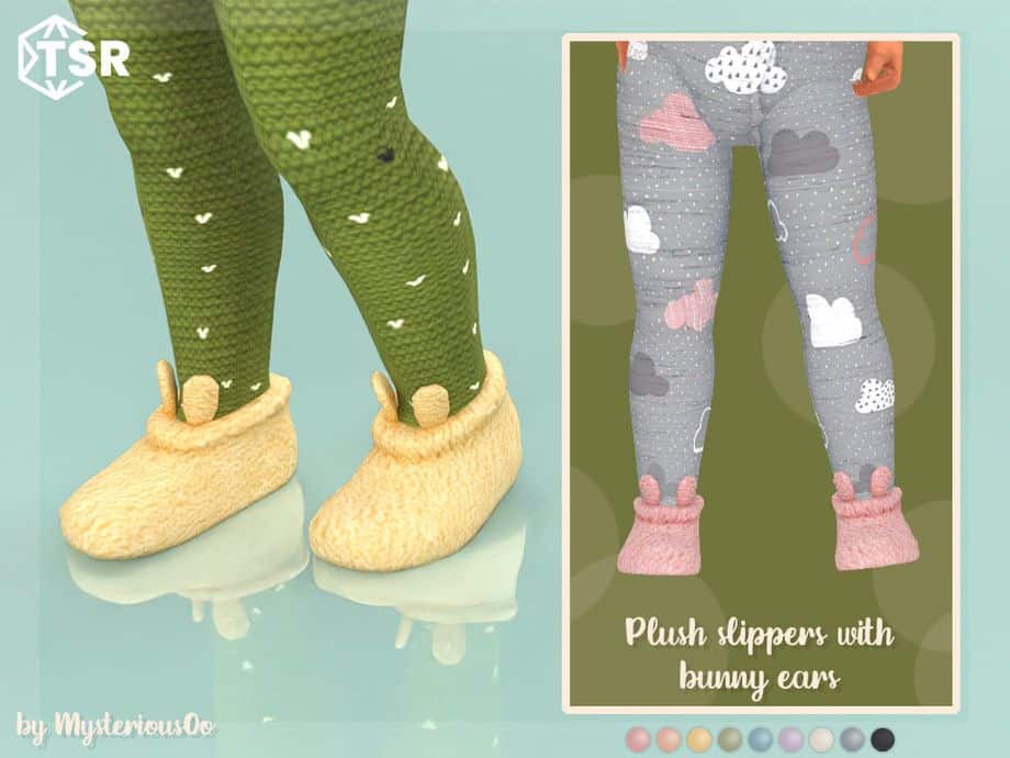 plush bunny ear slippers