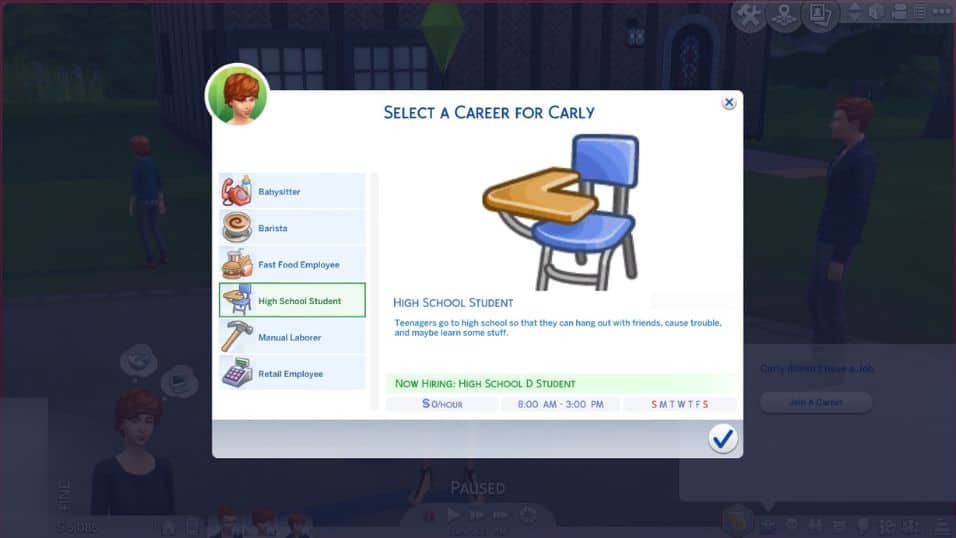 career menu for high school student