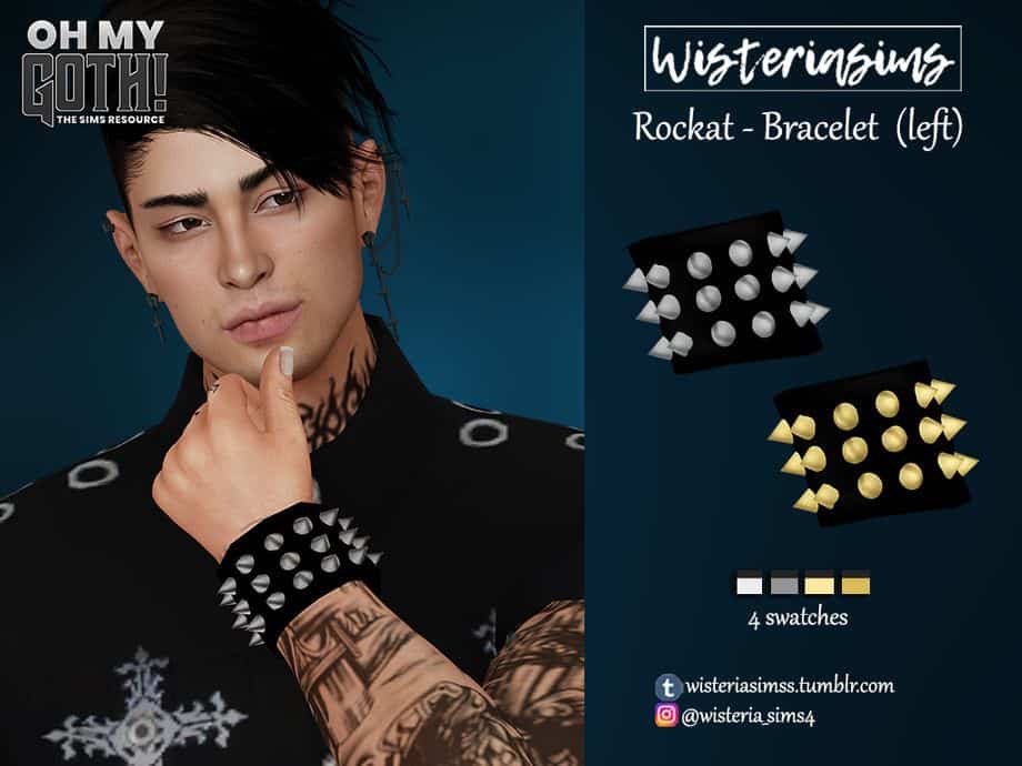 goth male sim wearing spiky bracelet