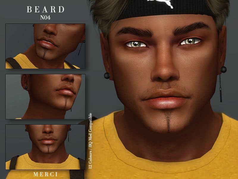 black sim stylish trimmed facial hair