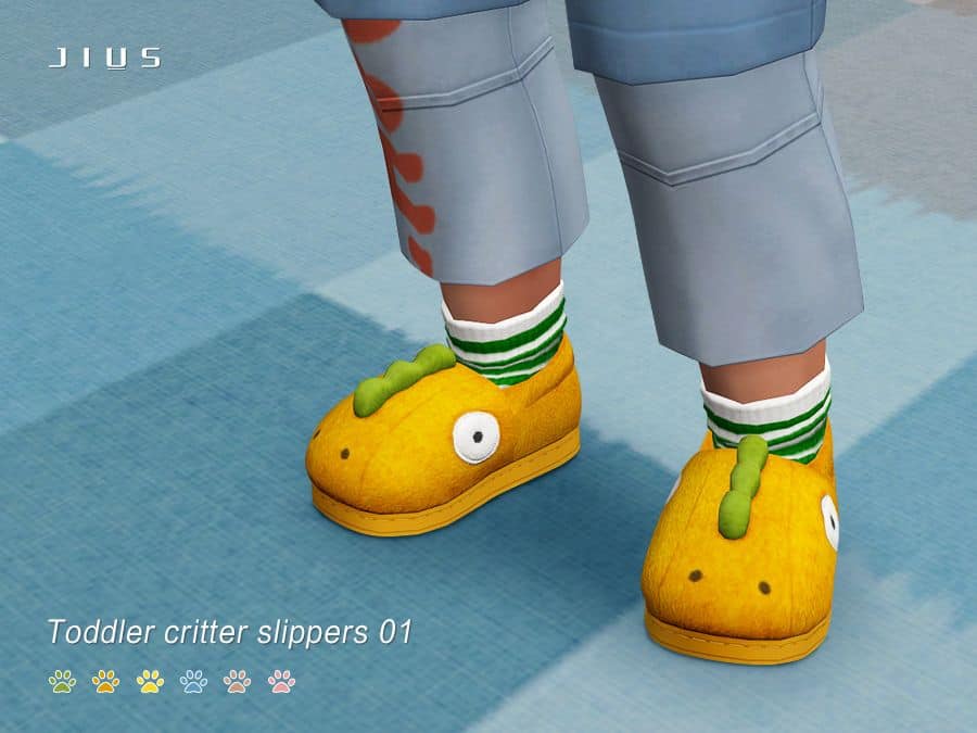 toddler yellow critter slippers