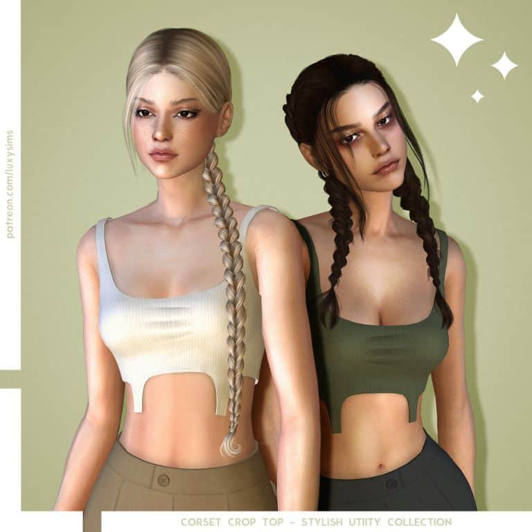 female sims wearing camisole cropped style tops