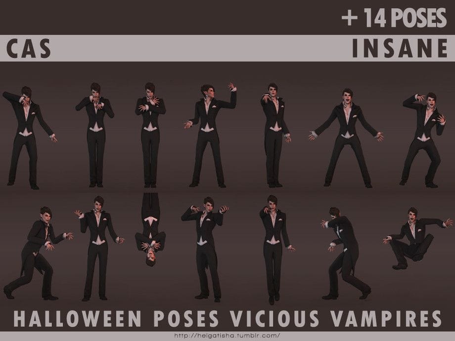 various poses for vampires