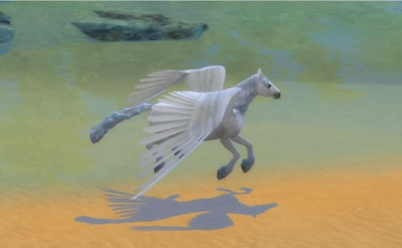 horse with wings flying