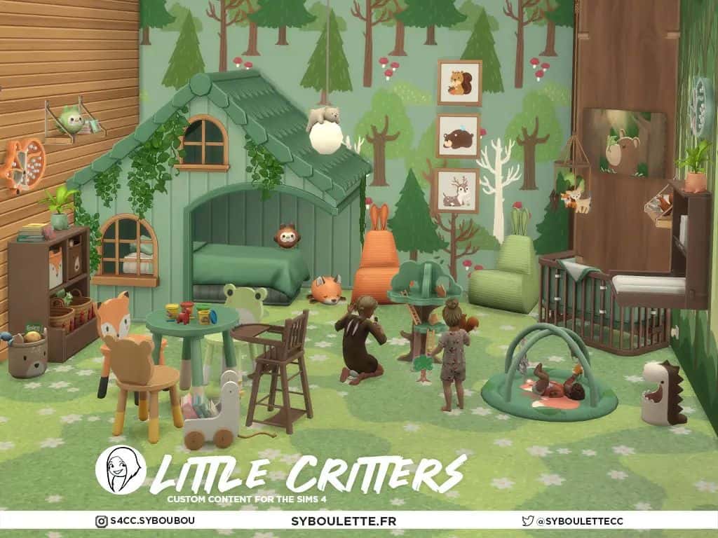 green themed little critters bedroom set