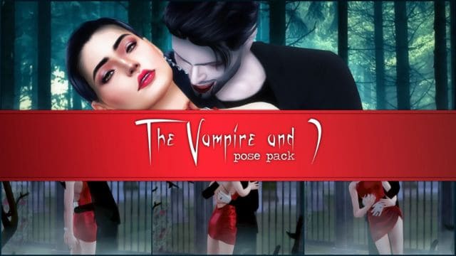 vampire sim biting womans neck