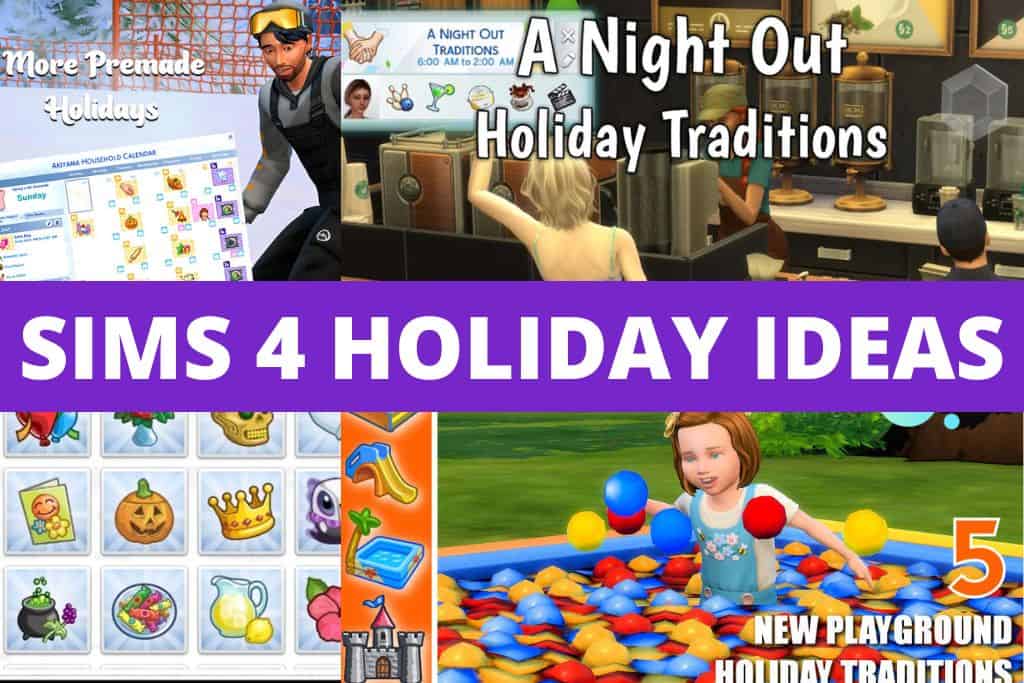 sims 4 holiday ideas collage