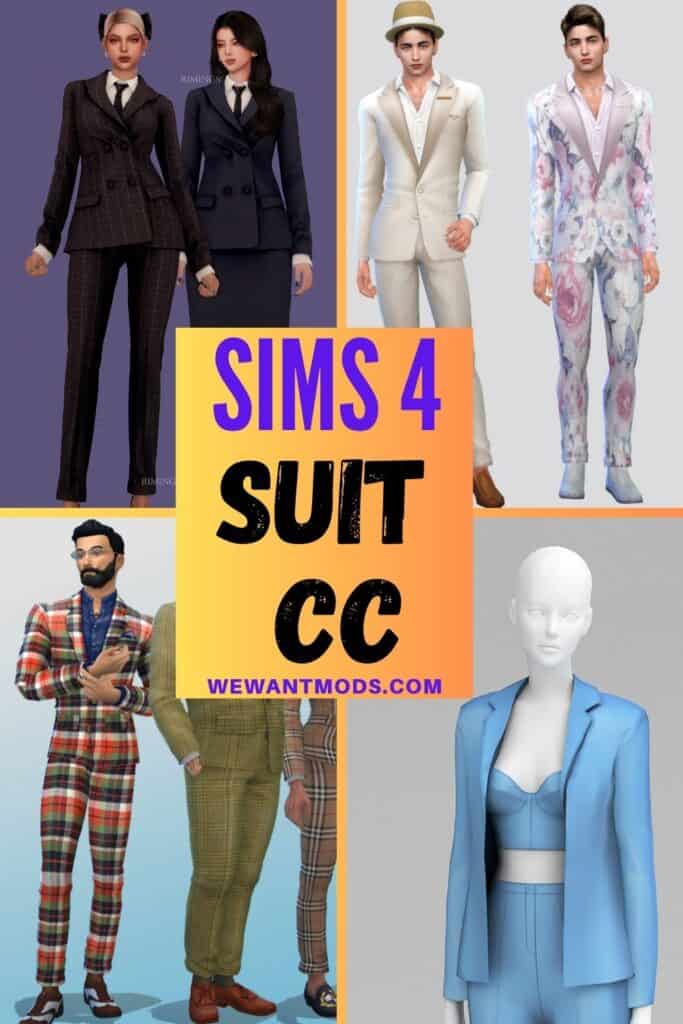 sims 4 suit cc Pinterest pin