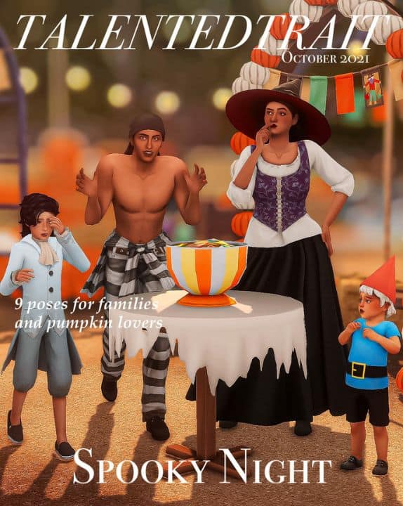 sims family dressed for halloween