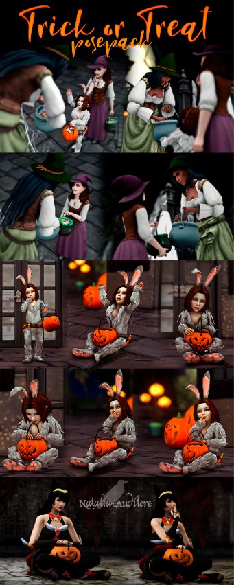 collage halloween poses