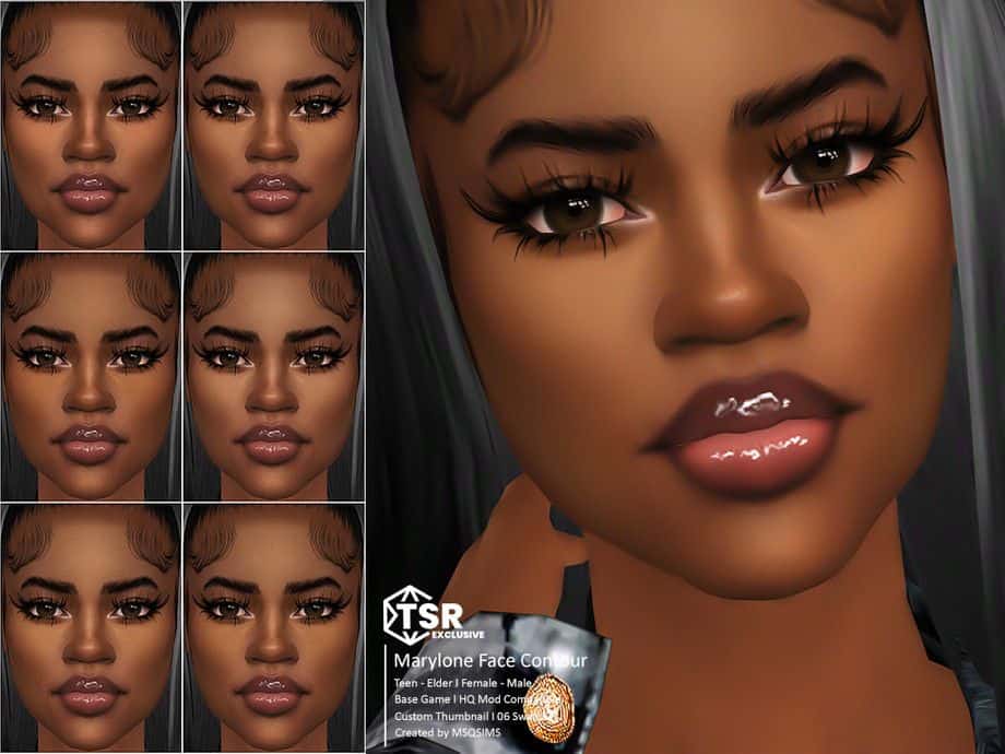 black sim with face coutour makeup