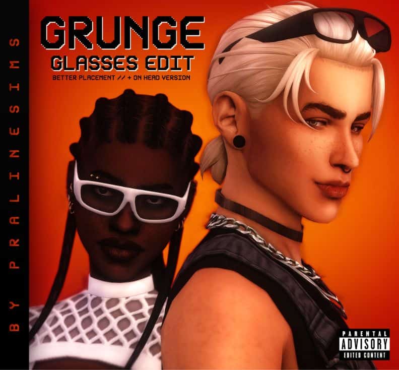 sims wearing grunge style clothing eyewear