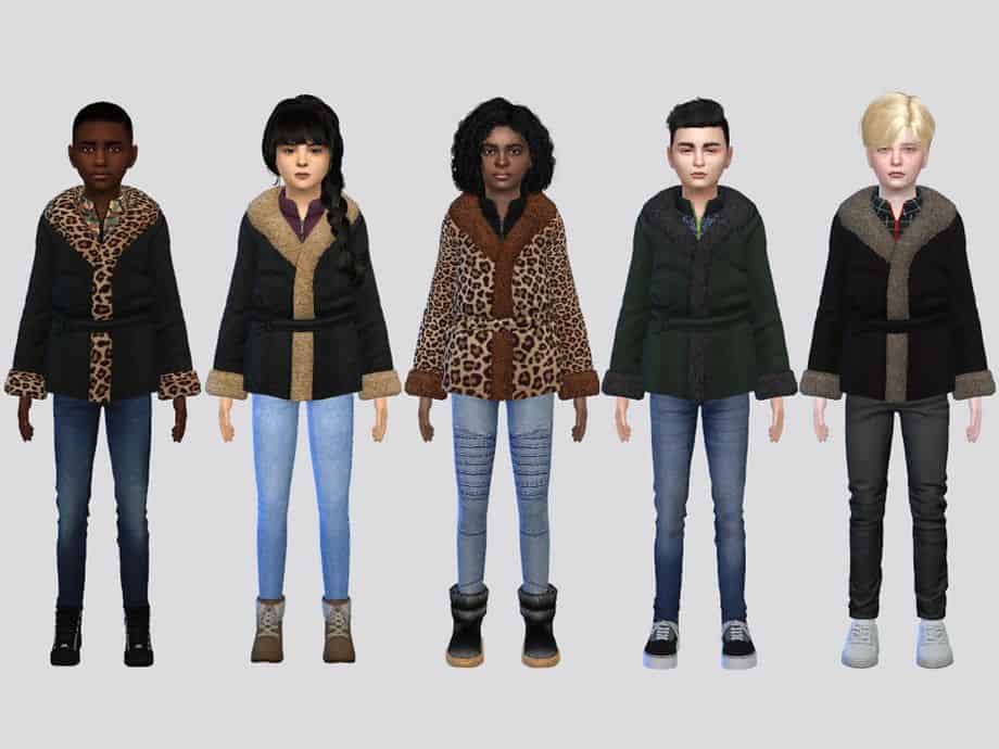 sims children wearing winter jackets