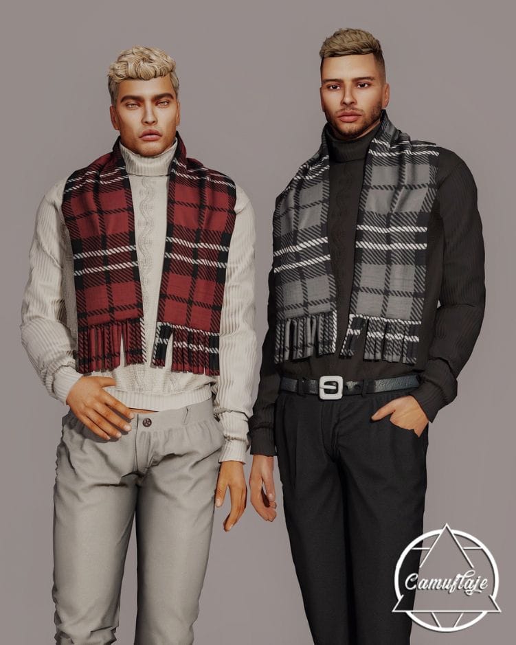 male sims turtleneck sweaters and scarves