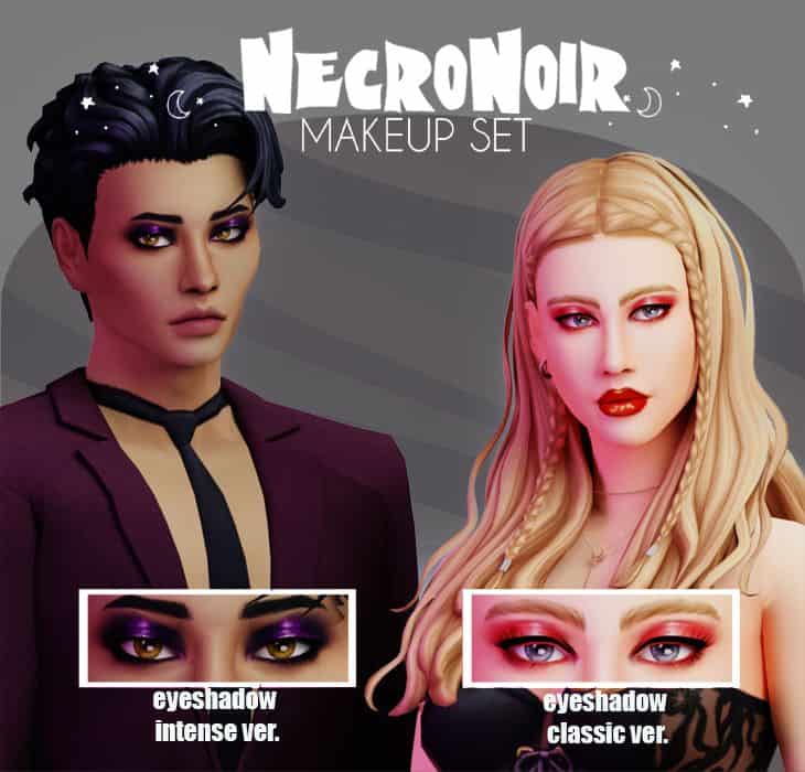 male and female sims with reflective eyeshadow
