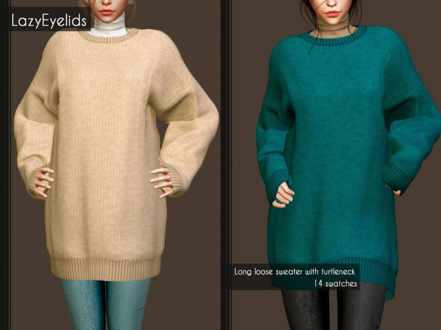 sims modeling oversized sweaters