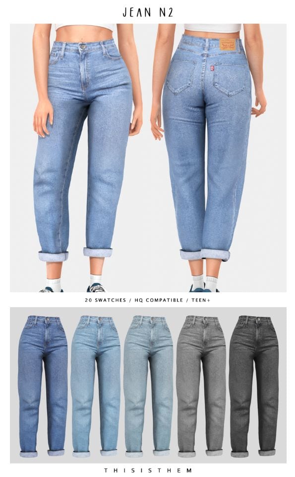 ankle length rolled hem jeans