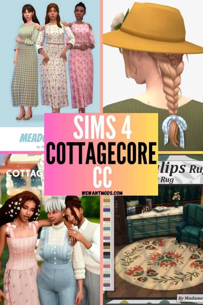 sims 4 cottagecore cc Pinterest pin